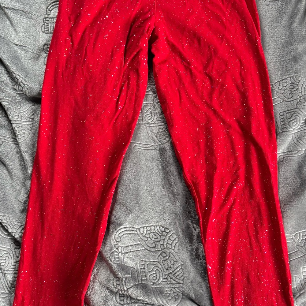 Festive Red Sparkle Leggings